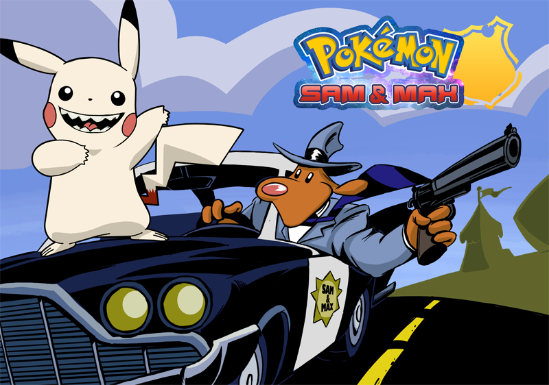 Mrichston paints a disturbing picture of Diglet and Pikachu as Pokemon Sam & Max.